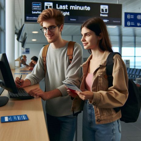 Studenten am Terminal zum Last-Minute